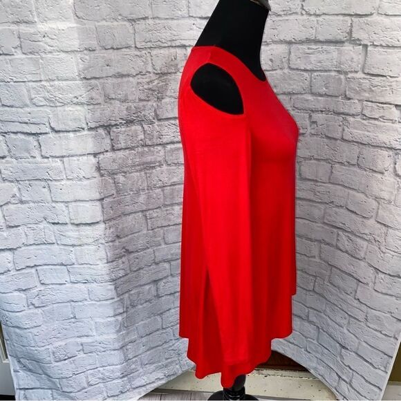 Azules scoopneck cold shoulder Longsleeve blouse red sz S women - Picture 3 of 8